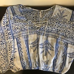 Free People sheer long sleeve shirt